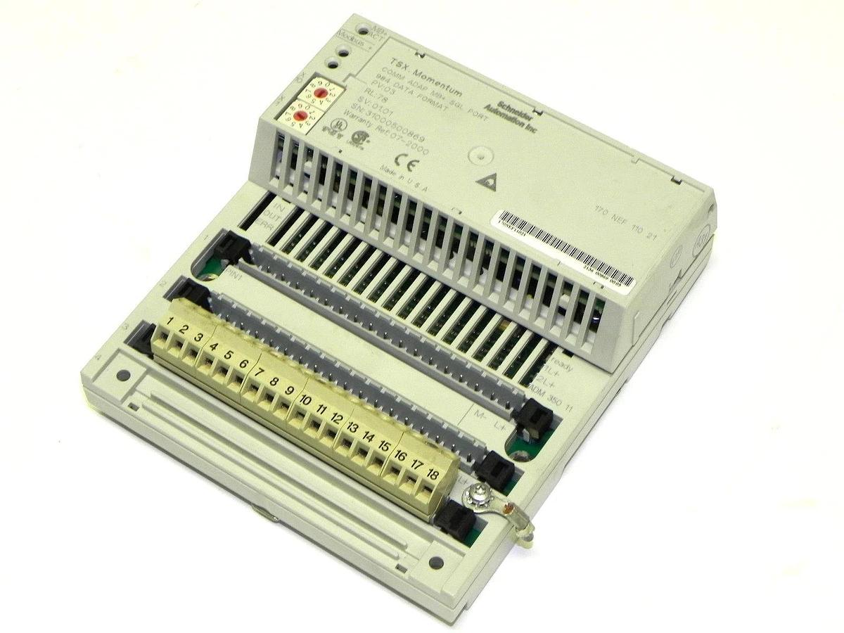 Used SCHNEIDER AUTOMATION TSX MOMENTUM 170ADM35011 I/O BASE WITH 170NEF11021
