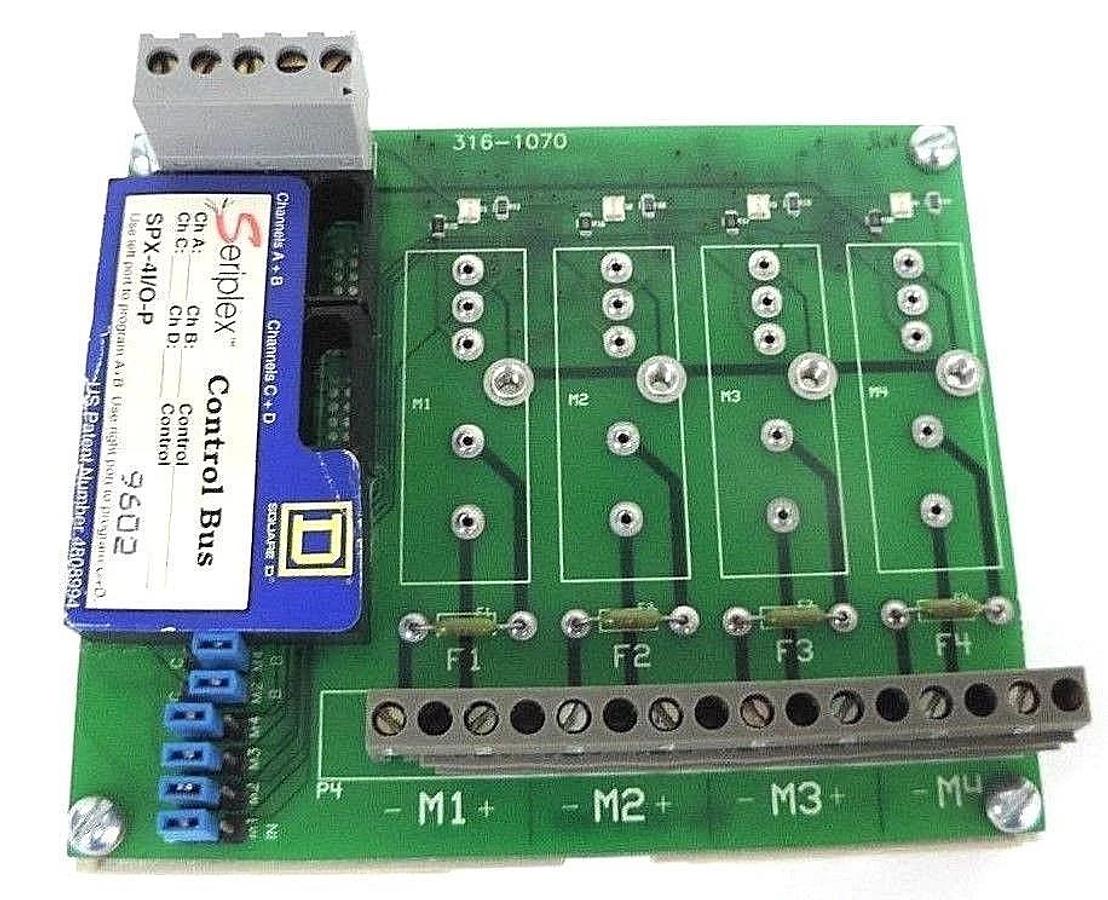 Used SQUARE D SPX-4I/O-P SERIPLEX CONTROL BUS SPX4IOP, 316-1070, 316-2070-003