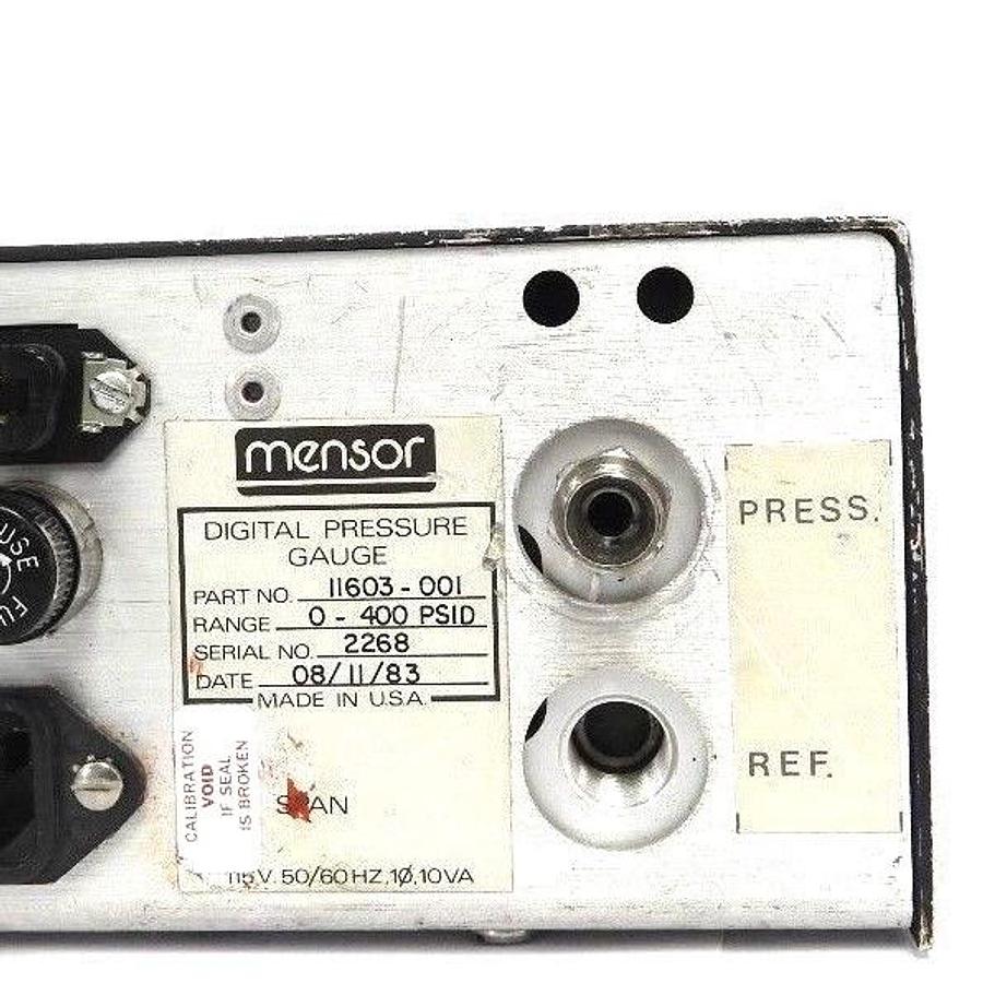 Used MENSOR 11603-001 DIGITAL PRESSURE GAUGE 11603001, 0-400 PSID