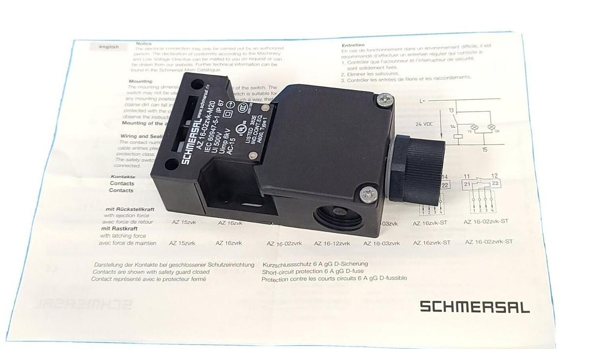 Used NEW SCHMERSAL AZ 16-02ZVK-M20 SAFETY INTERLOCK SWITCH