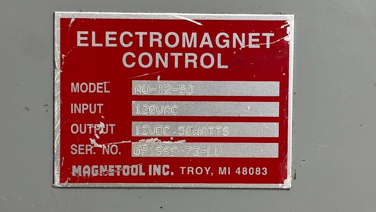 Used Magnetool AU-12-50 Electromagnet Control Power Supply 12VDC