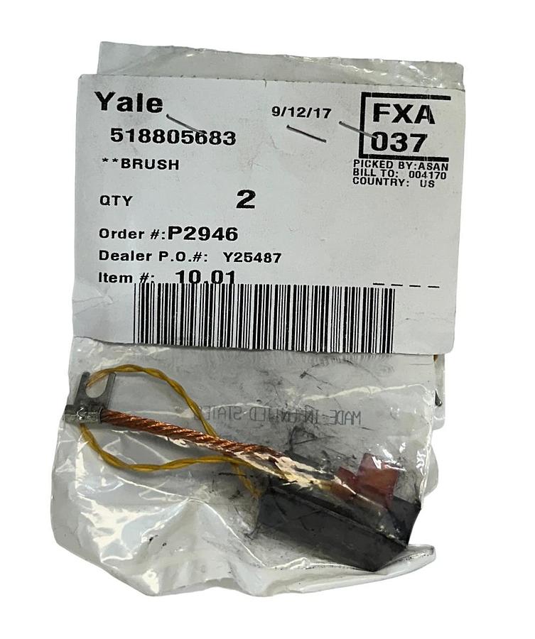 Used 2 YALE 518805683 / YT518805683 OEM MOTOR BRUSHES FOR FORKLIFT NSMP