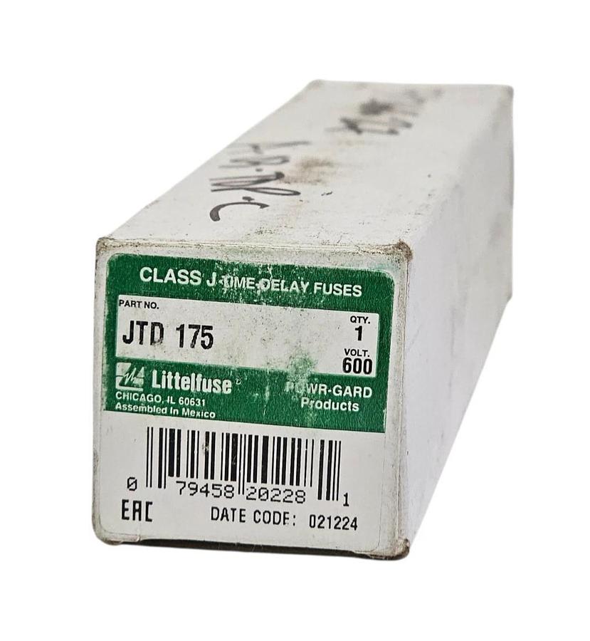Used LITTELFUSE JTD 175 TIME-DELAY FUSE JTD175 600V