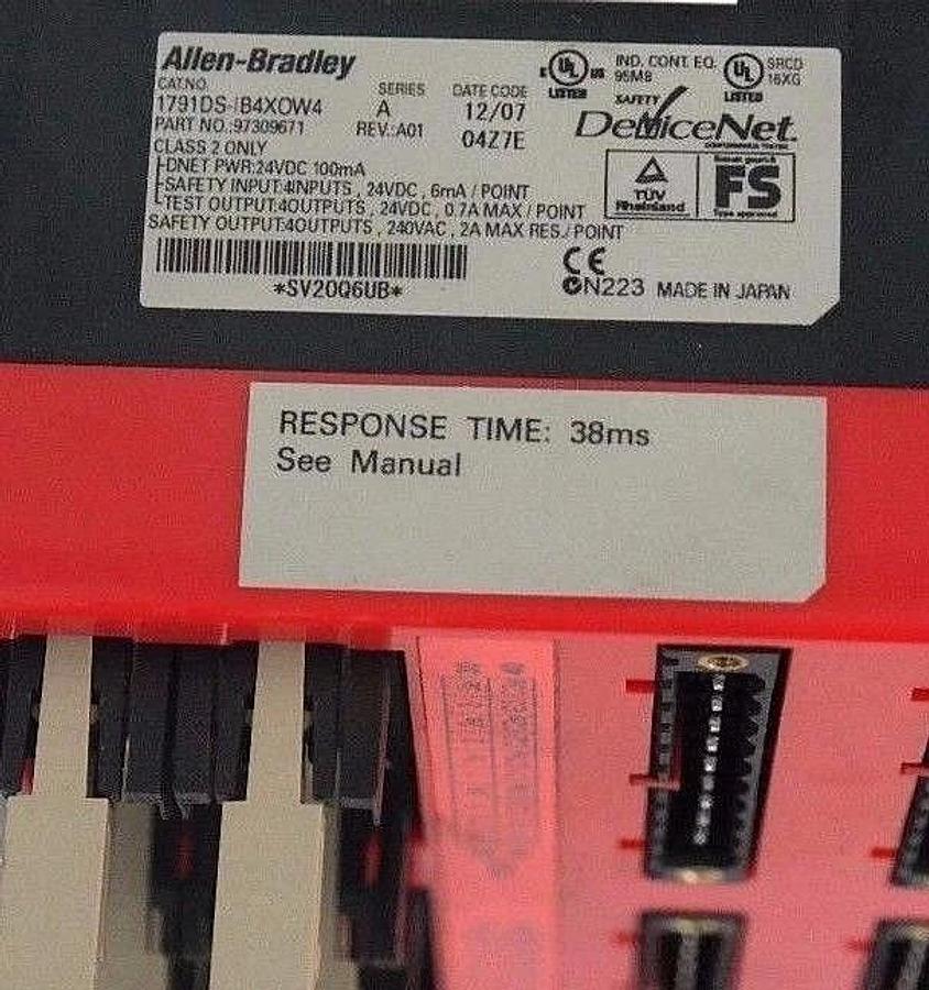 Used ALLEN BRADLEY 1791DS-IB4XOW4 SER. A, REV. A01 DEVICENET COMPACT BLOCK 97309671