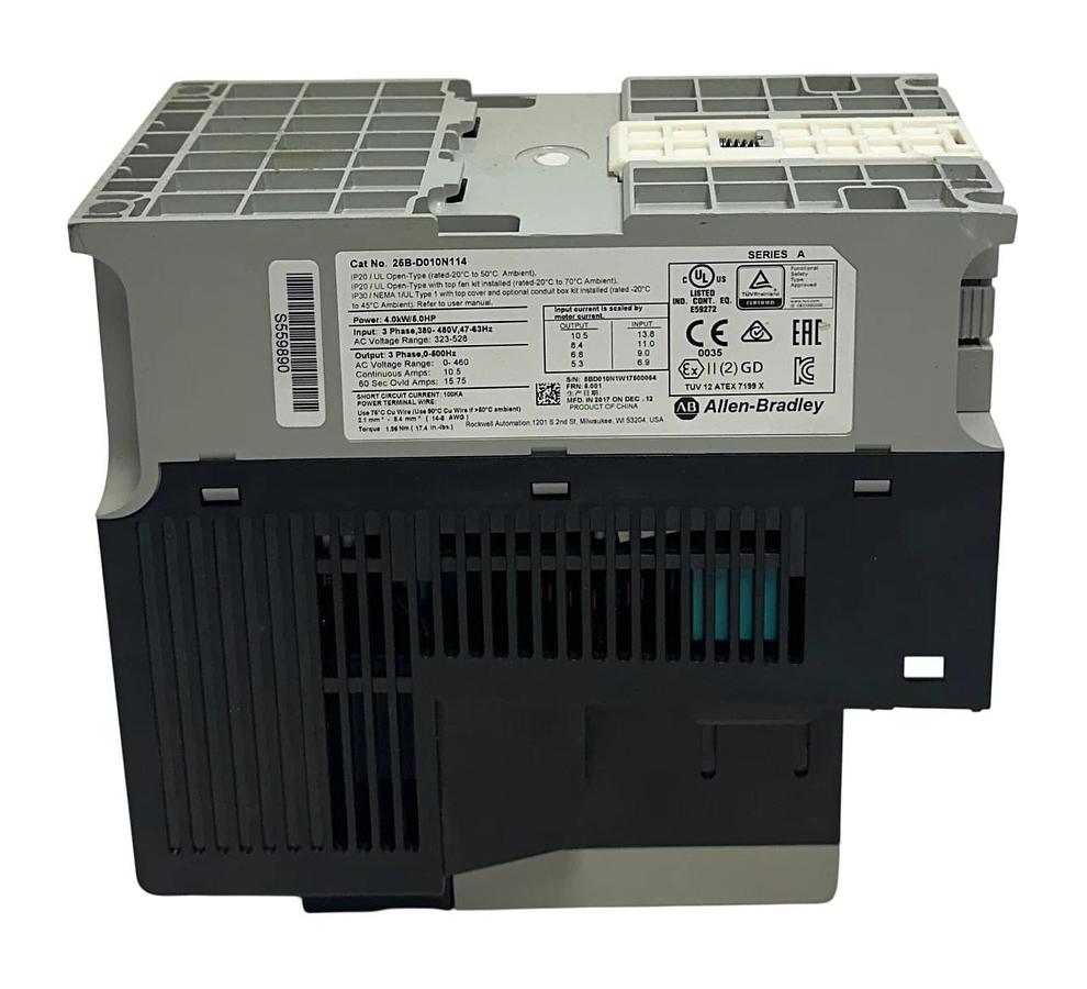 Used ALLEN BRADLEY 25B-D010N114 /A PowerFlex 525 AC DRIVE 4.0kW/5.0HP 3-PHASE USNP