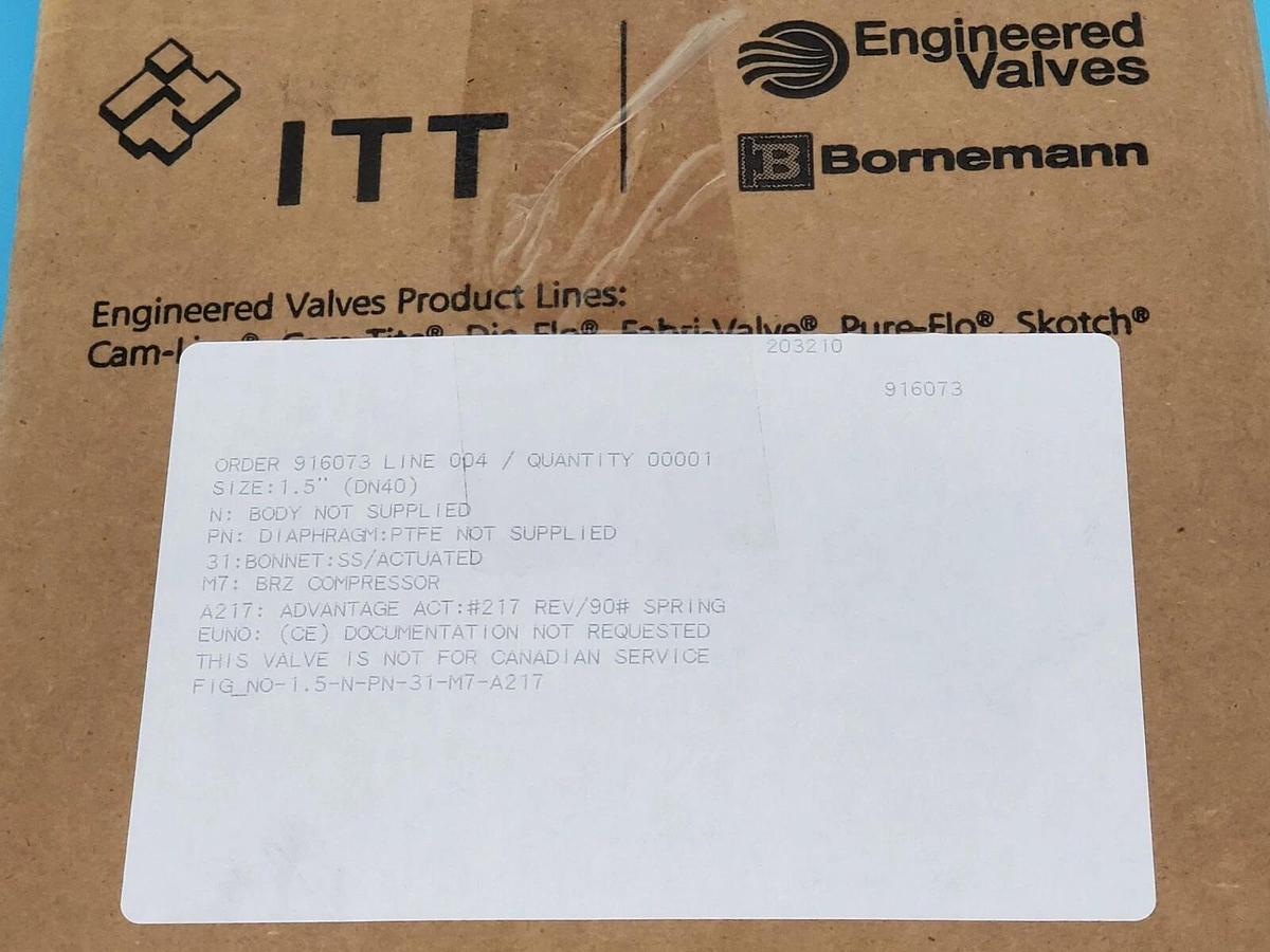 Used NIB ITT ENGINEERING 1.5-N-PN-31-M7-A217 ACTUATOR 1.5'' IN. BRZ 90# SPRING