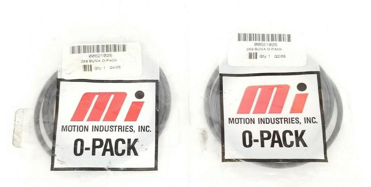 Used LOT OF 2 NEW MOTION INDUSTRIES 00621025 269 BUNA O-PACK