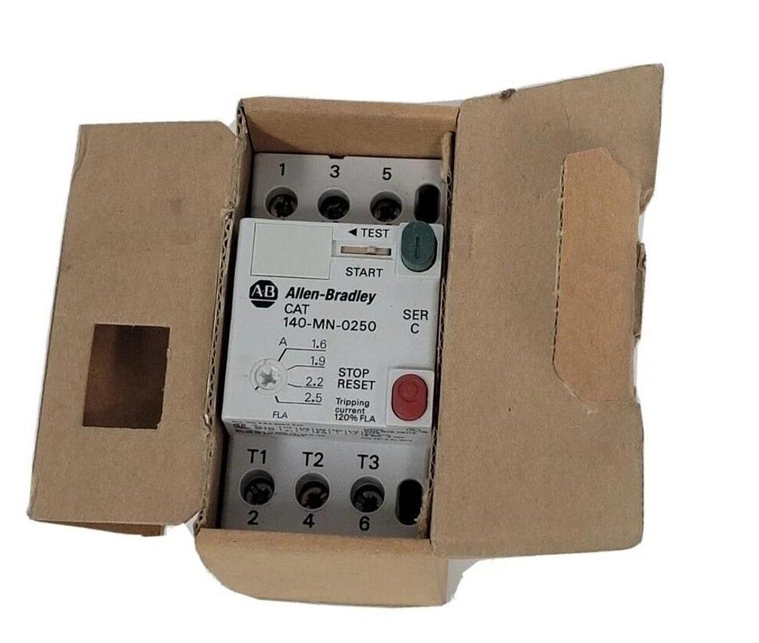 Used NEW ALLEN BRADLEY 140-MN-0250 /C MANUAL STARTER/CIRCUIT BREAKER 140MN0250