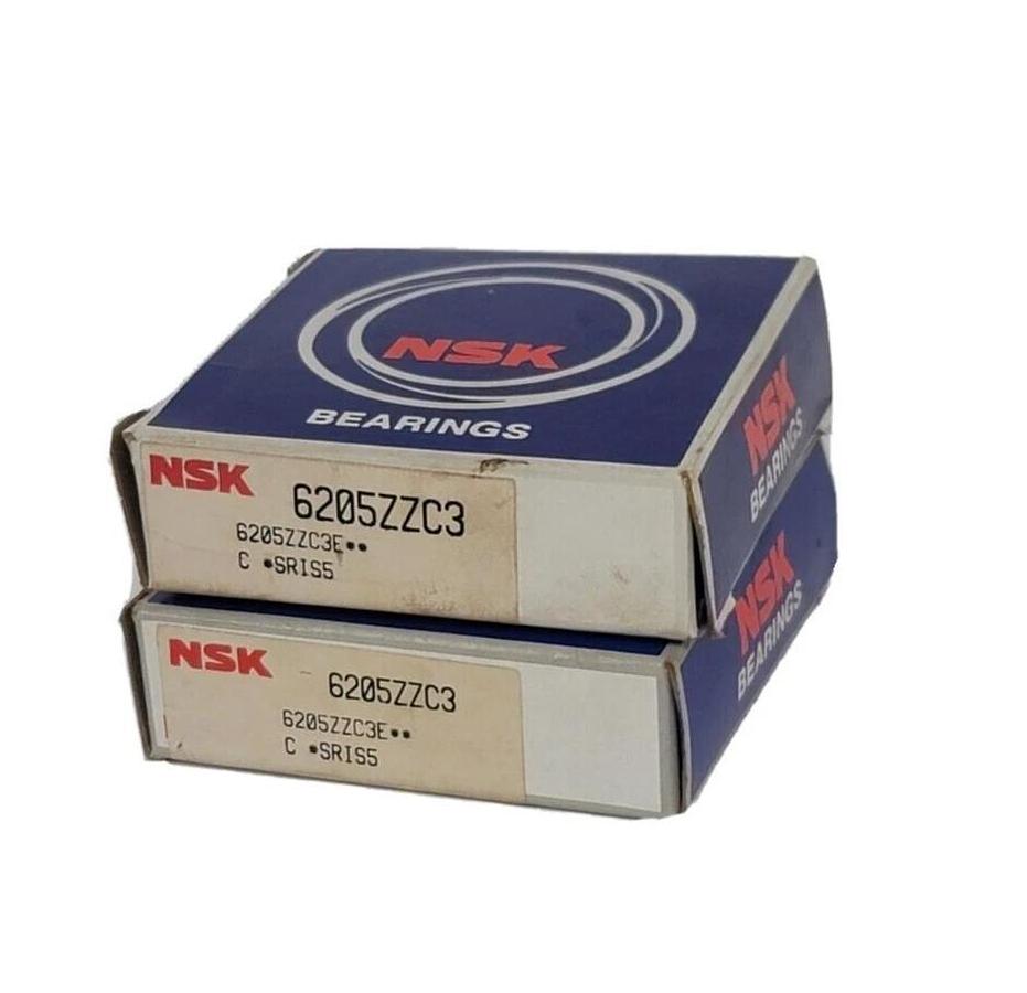 Used LOT OF 2 NIB NSK 6205ZZC3 DEEP GROVE BALL BEARINGS