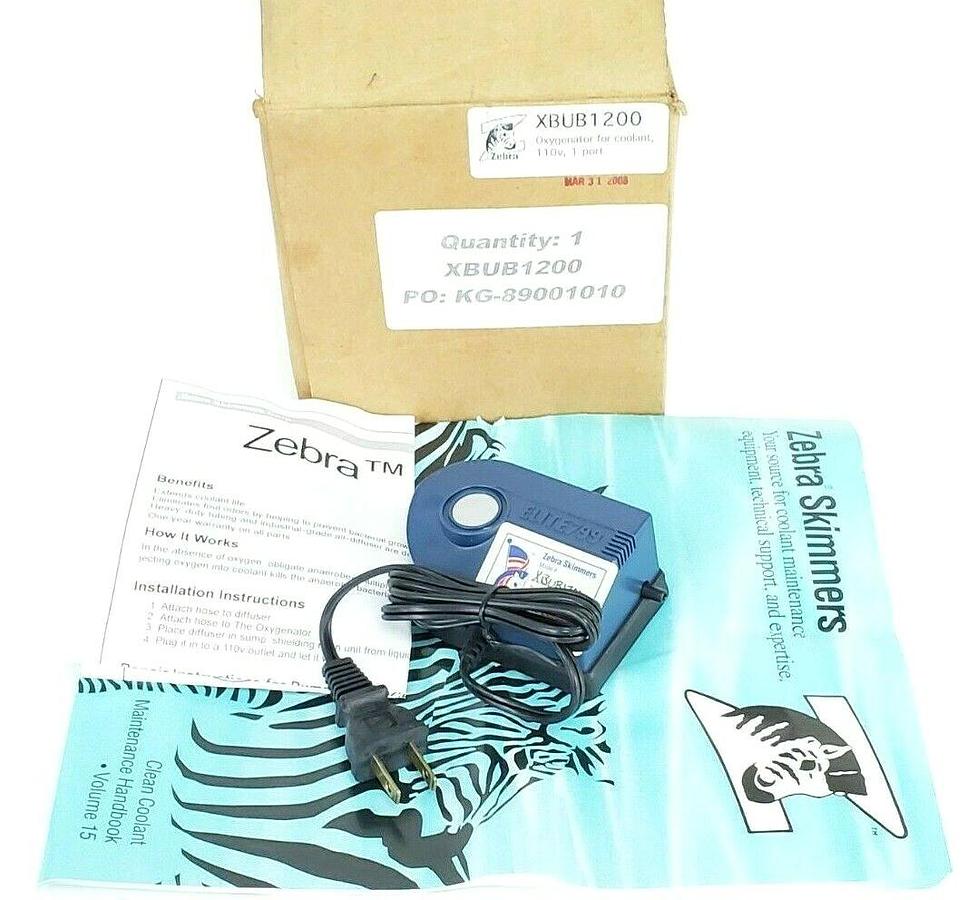 Used NIB ZEBRA XBUB1200 OXYGENATOR FOR COOLANT