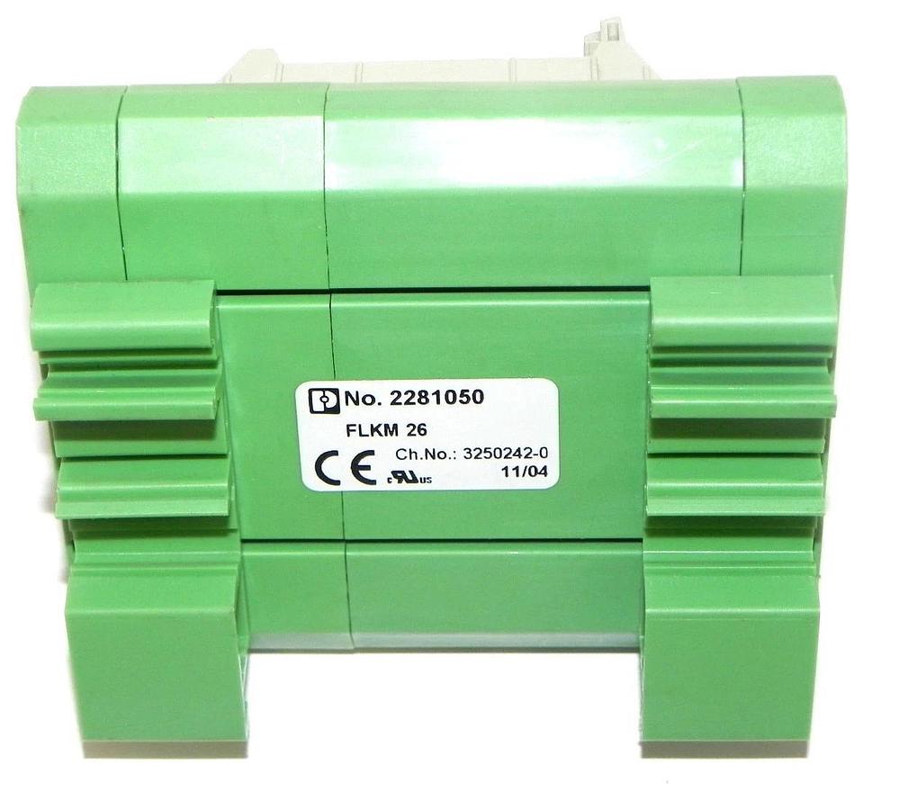 Used PHEONIX CONTACT 2281050 MODULE FLKM 26 CH. NO. 3250242-0