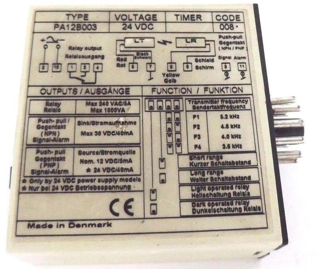 Used TELCO PA12B003 OPTO AMPLIFIER SYMBOLIC 24VDC, PA-12-B-003