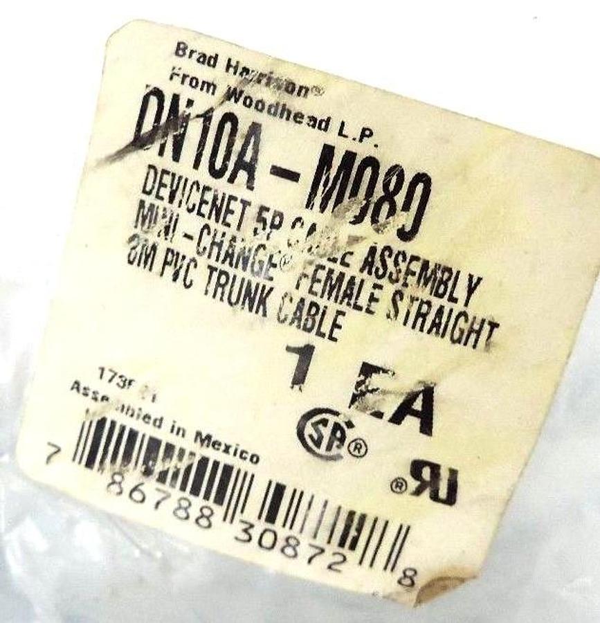 Used NEW BRAD HARRISON DN10A-M080 DEVICENET 5P CABLE ASSEMBLY 8M CABLE DN10AM080