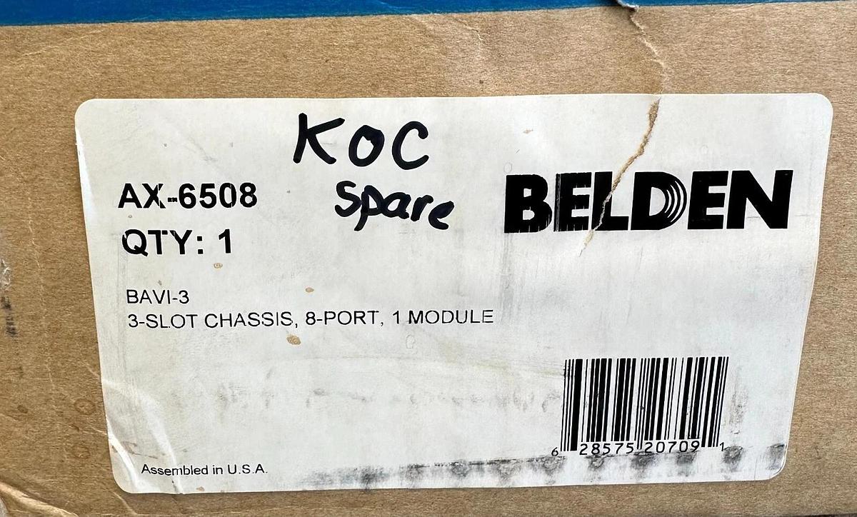 Used NEW BELDEN AX-6508 / AX6508 PowerSense 6000 SERIES ETHERNET HUB 3-SLOT 8-PORT