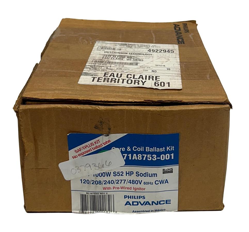 Used PHILIPS ADVANCE 71A8753-001 / 71A8753001 SAF-T-PLUS BALLAST KIT CORE/COIL NSMP