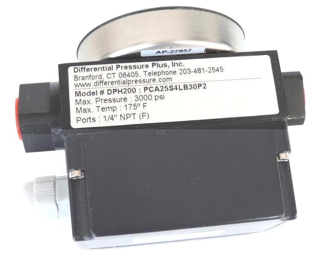 Used NIB DIFFERENTIAL PRESSURE PLUS PCA25S4LB30P2 GAUGE DPH200