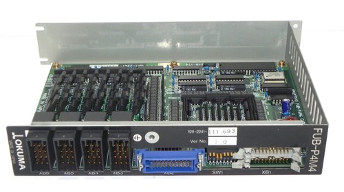 Used OKUMA E4809-045-174 PC BOARD W/MULTIPLE COMPONENTS FUB-P4M4, 1911-2241-111.693