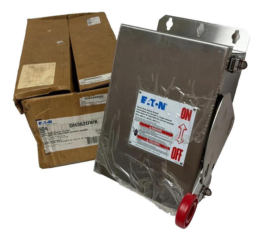 Eaton DH362UWK Heavy Duty Safety Switch 60A 3P 600V Non-Fusible NEMA 4X S.S NEW