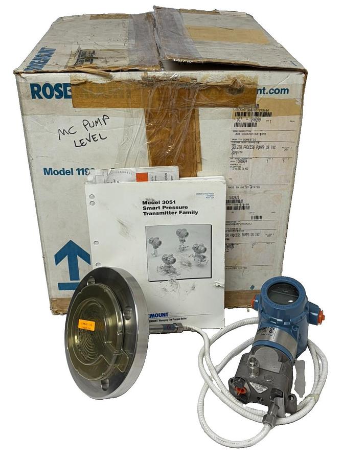 Used Rosemount 3051 Smart Pressure Transmitter & 1199 Remote Diaphragm Seal Assy. New
