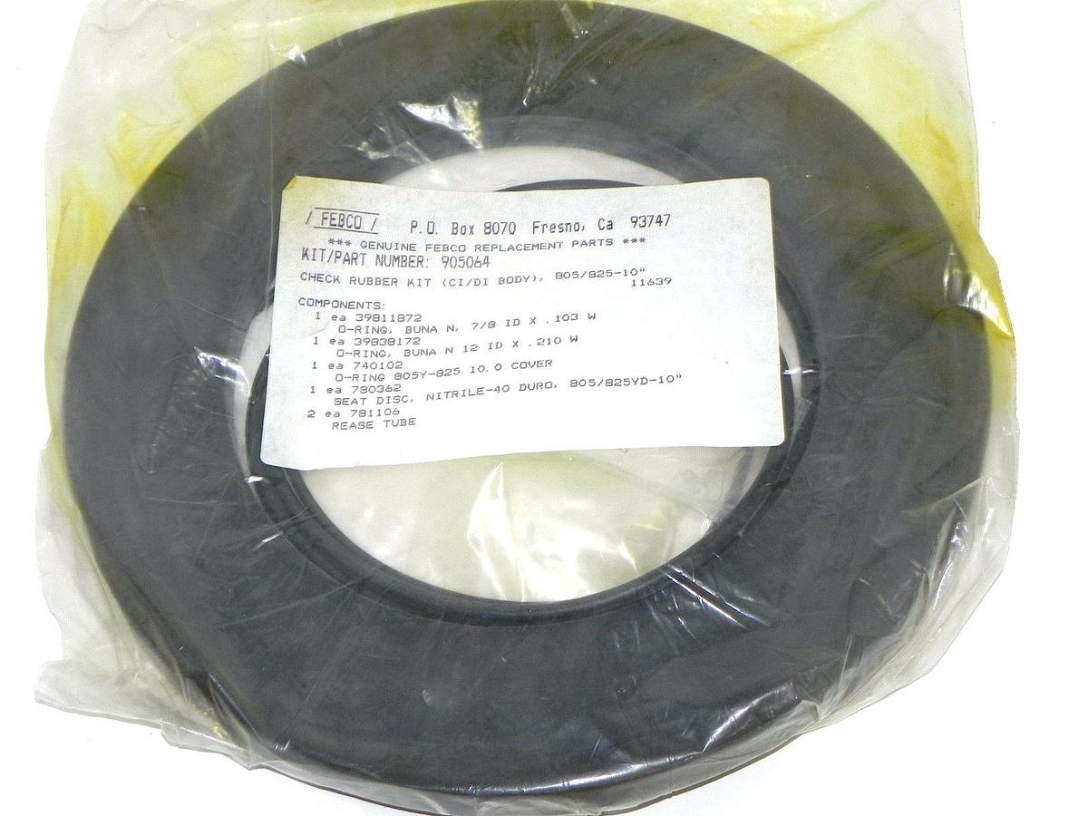 Used NEW FEBCO 905064 CHECK RUBBER KIT 805/825-10''