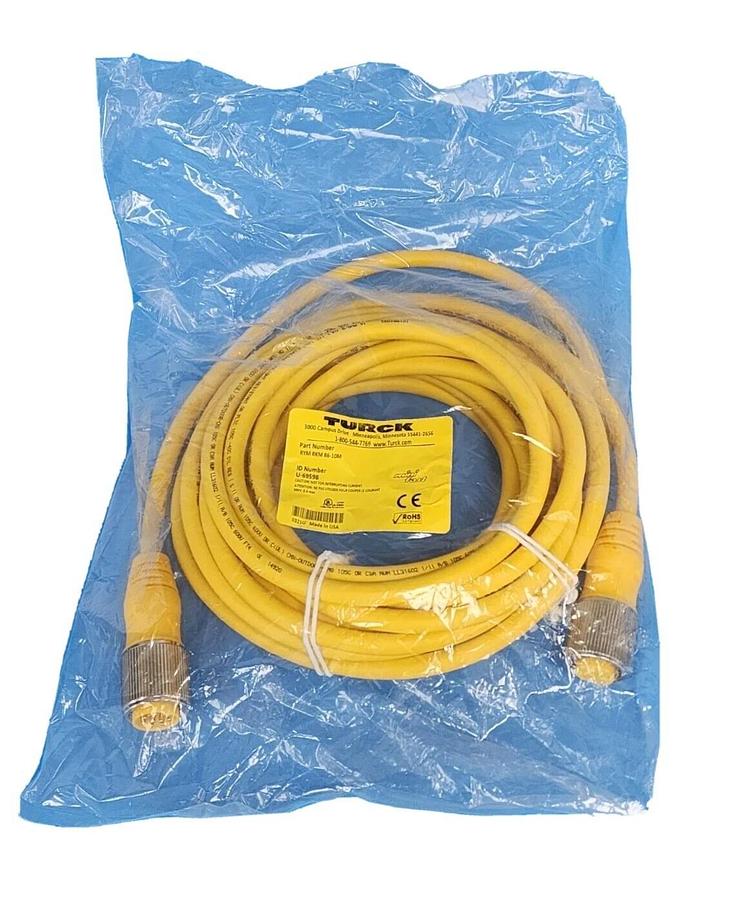 Used NEW TURCK RYM RKM 86-10M CORDSET DOUBLE-ENDED ID NO. U-69598