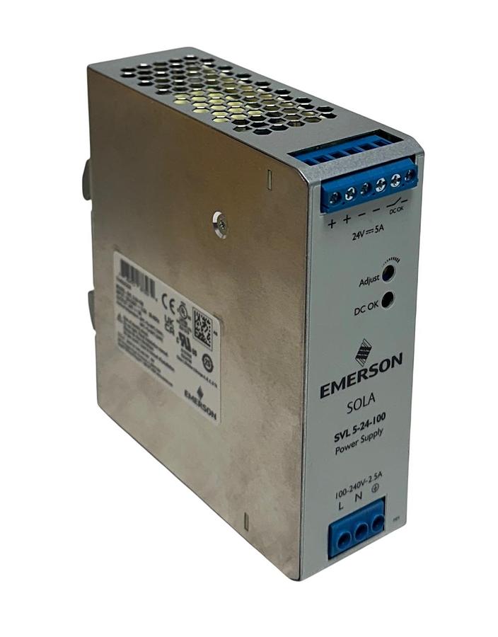 Used EMERSON SOLA SVL 5-24-100 / SVL524100 SVL SERIES POWER SUPPLY 120W 24V OUT NSMP