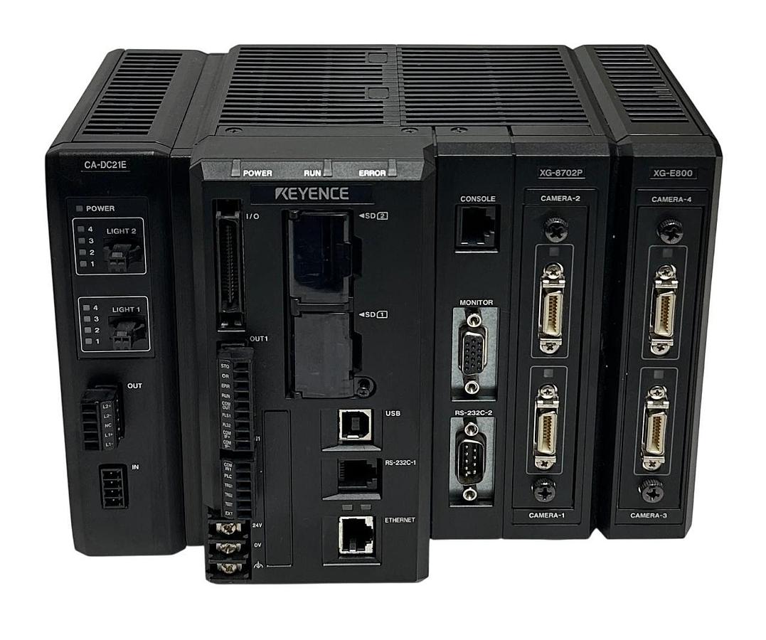 Used KEYENCE XG-8702P Multi-Camera Vision Controller CA-DC21E Light Unit XG-E800 Ext