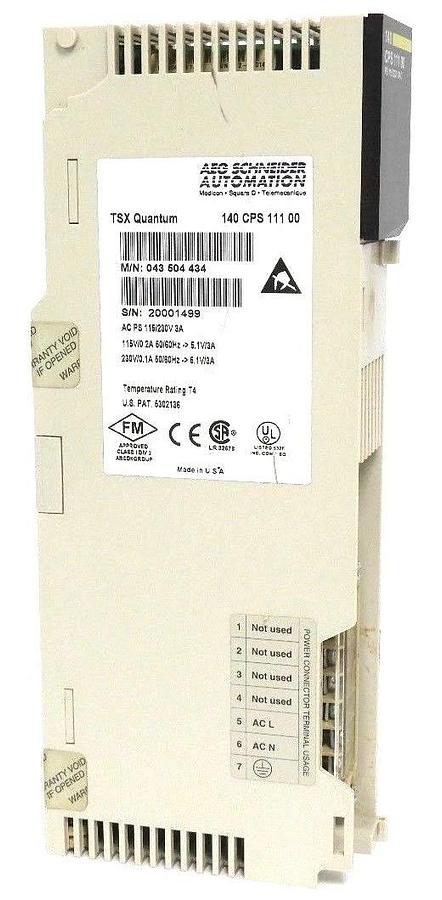 Used SCHNEIDER MODICON 140-CPS-111-00 AS PS 115/230V 3A MODULE 140CPS11100