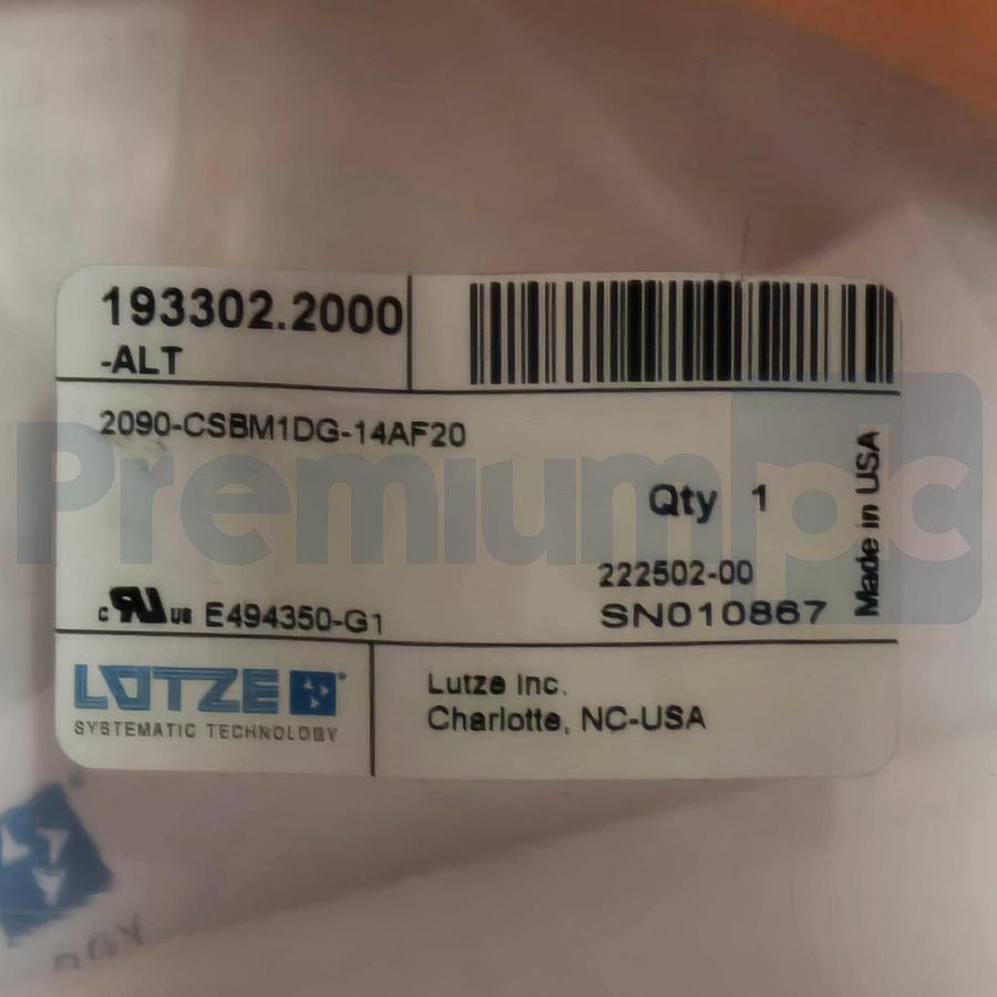 Used Lutze 193302.2000 | 2090-CSBM1DG-14AF20 Kinetix Motor Power/Feedback Cable 20m