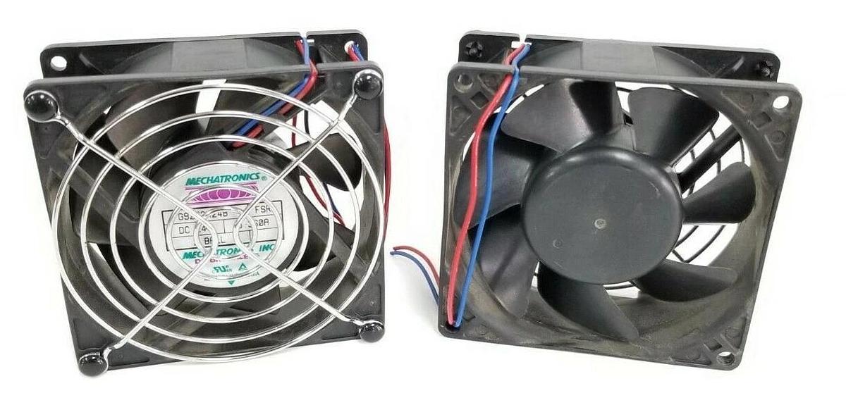 Used LOT OF 2 MECHATRONICS INC. G9232X24B-FSR BRUSHLESS DC FANS 24VDC G9232X24B