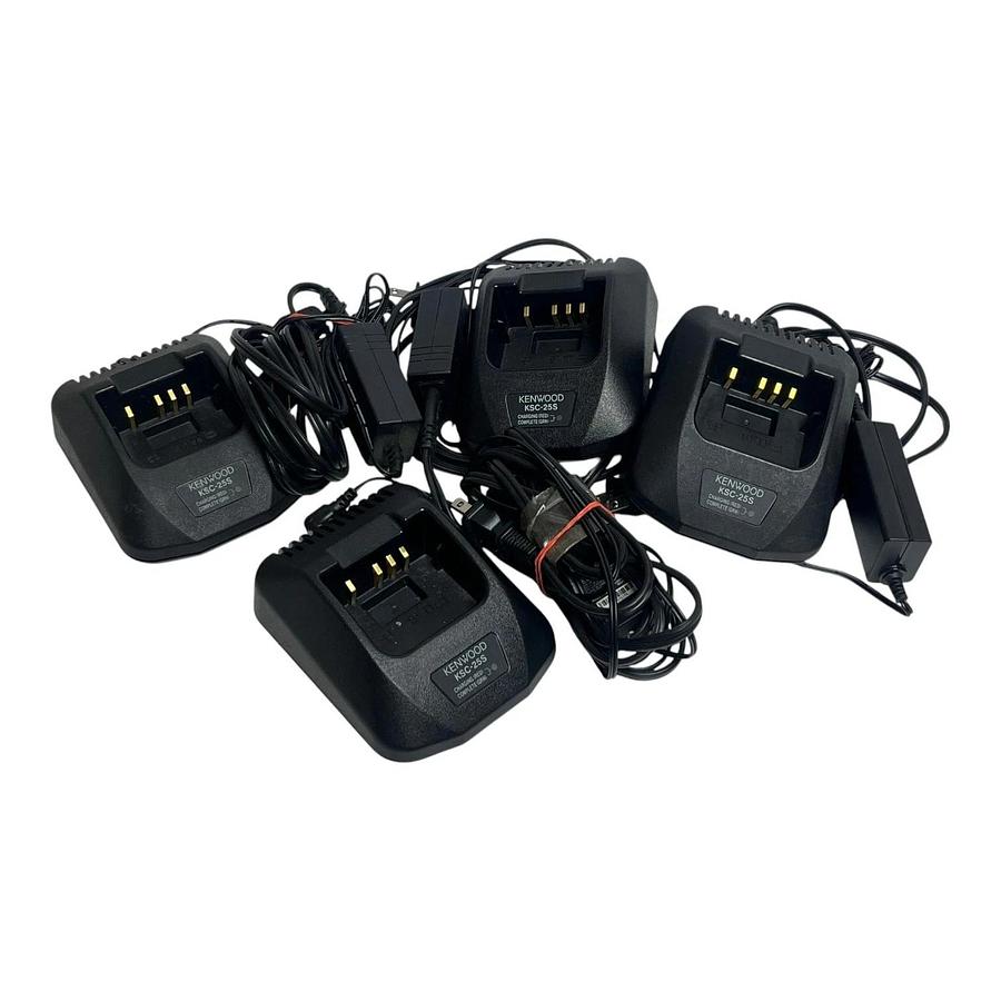 Used Lot of 4 Genuine Kenwood KSC-25S Rapid Desktop Chargers & Power Supplies OEM
