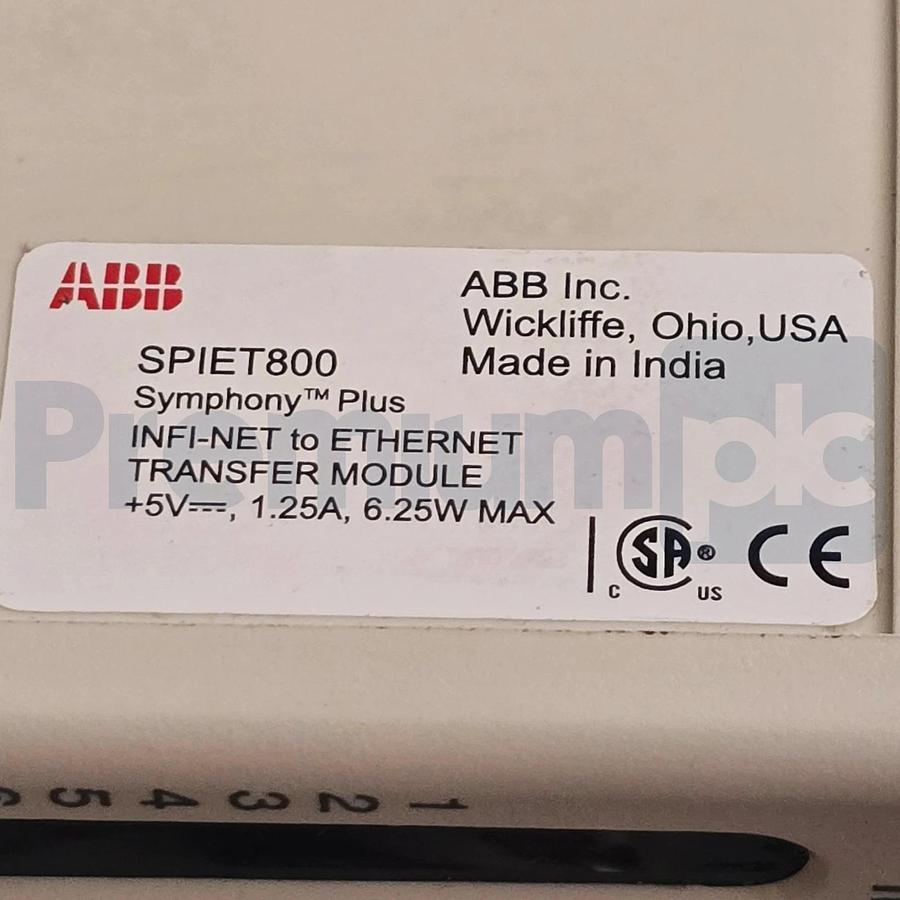 ABB Bailey SPIET800 IET800 Symphony Plus Ethernet CIU Transfer Module Rev D NEW