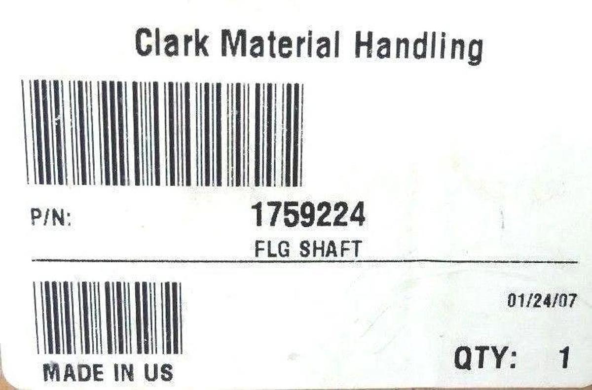 Used CLARK FORKLIFT 1759224 SHAFT STUB FLG NEW IN BOX