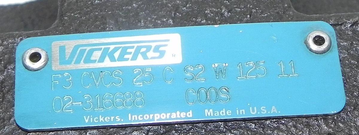 NEW VICKERS 02-316688 VALVE F3-CVCS-25-C-S2-W-125-11 2316688, F3CVCS25S2W12511
