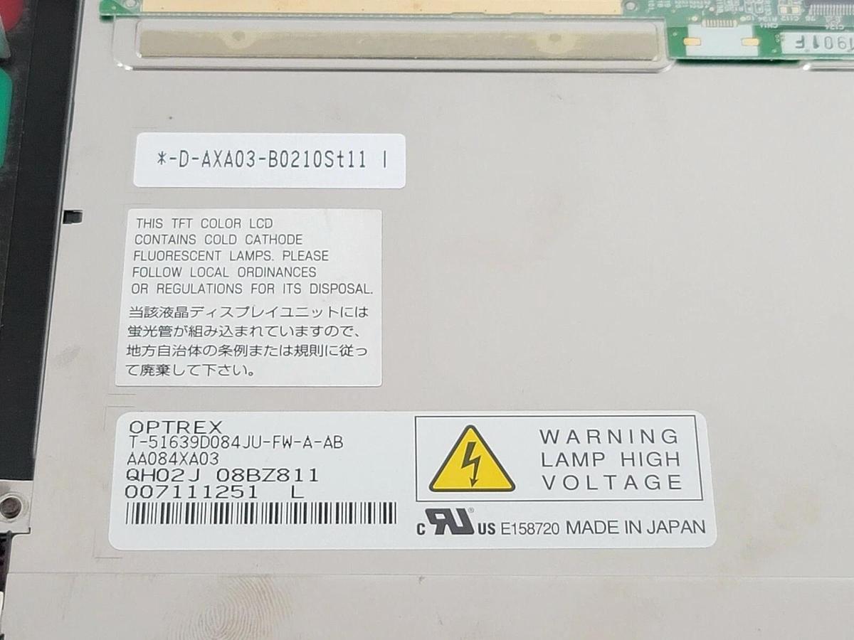Used OPTREX T-51639D084JU-FW-A-AB LCD PANEL 8.4'' AA084XA03