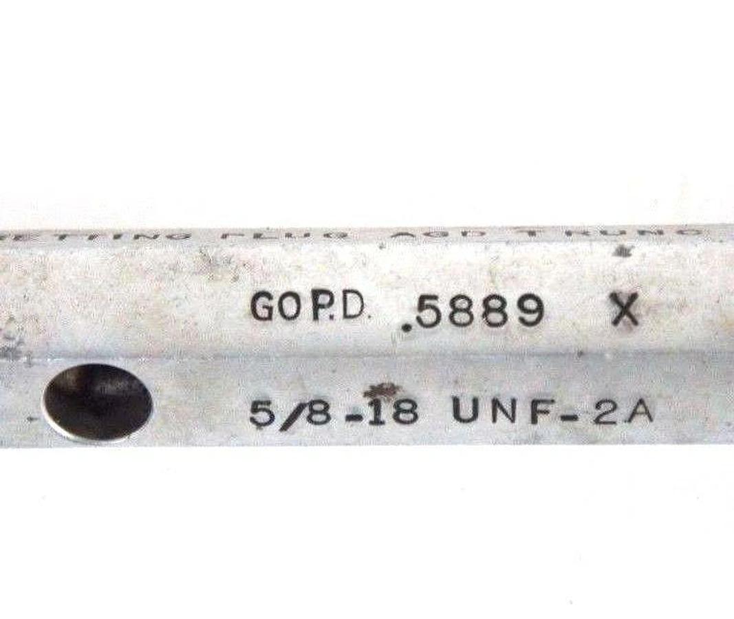 Used JOHNSON GAGE CO. 5/8-18 UNF-2A THREAD PLUG GAGE GO 0.5644 NO GO 0.5889