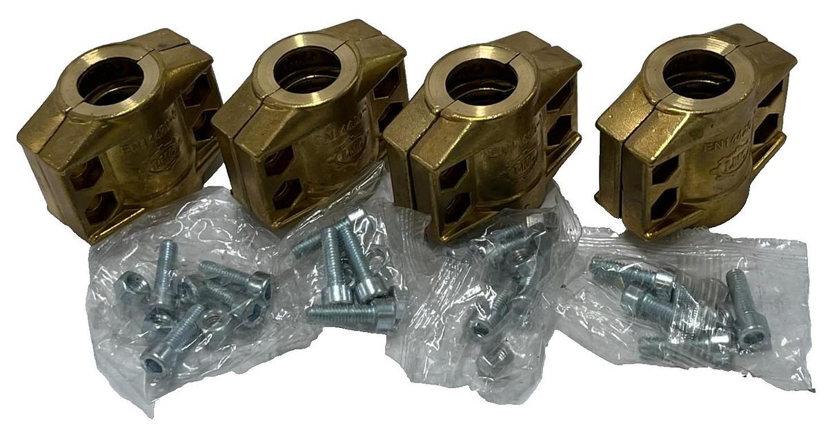 LOT OF 4: LMC EN 14420-3 Safety Clamp Set DN20 PN25 19X6mm Brass CW617N DIN 2817