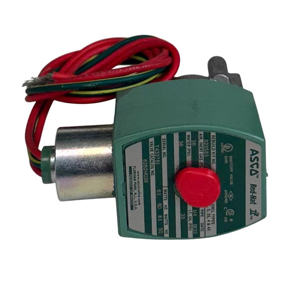 ASCO 8262H038 120/60, 110/50 RedHat II SOLENOID VALVE 1/4'' 21990 6.1/8.1W NSMP