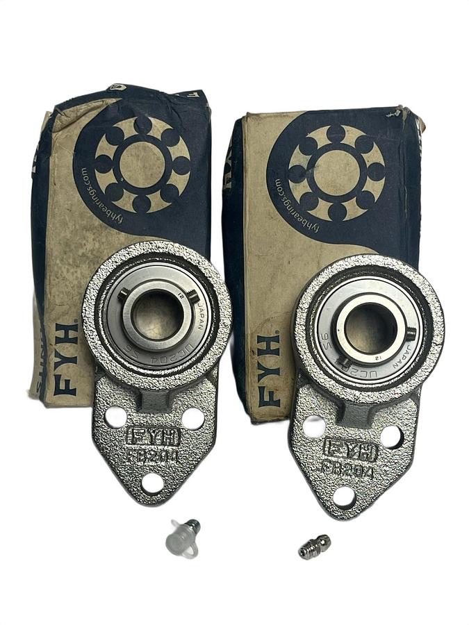 LOT OF 2 FYH UCFB204-12S6NP Stainless Bearing Units 3-Bolt Bracket 3/4" Bore