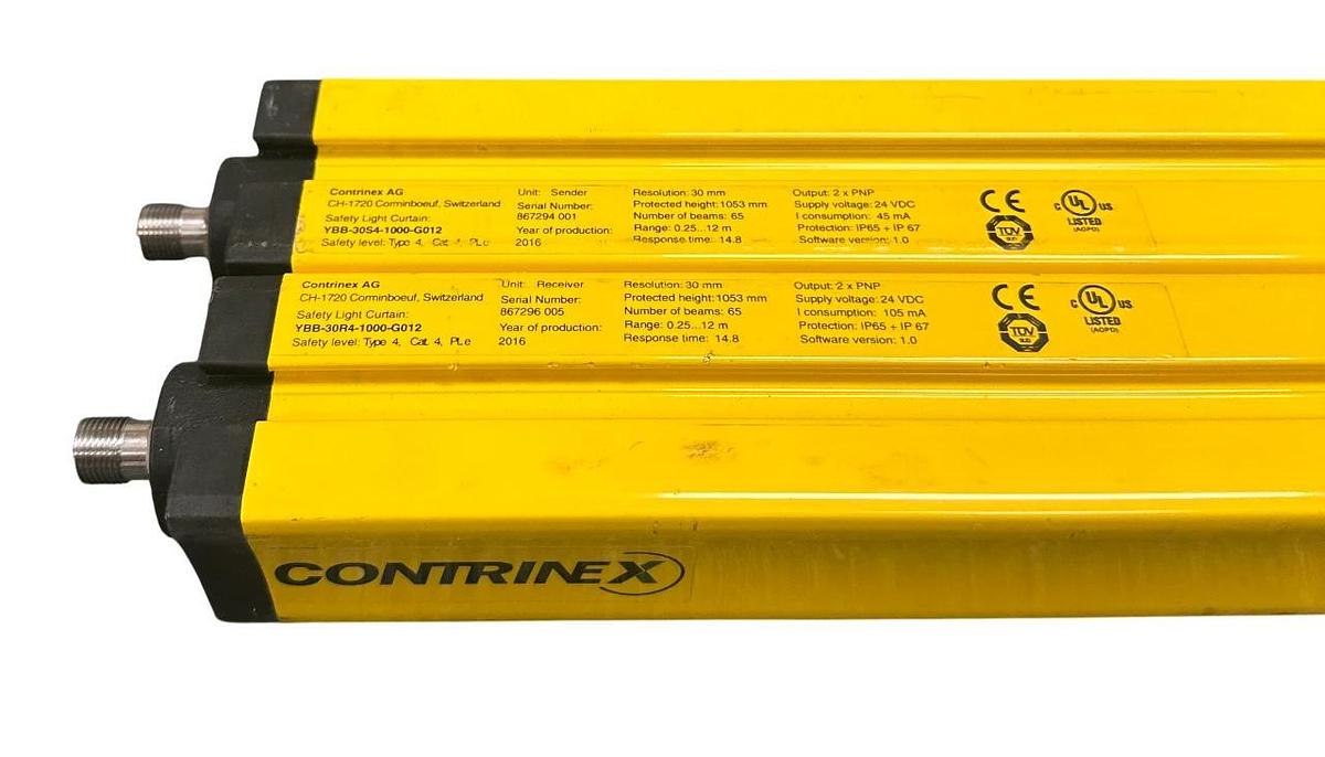 CONTRINEX YBB-30R4-1000-G012 / YBB-30S4-1000-G012 LIGHT CURTAIN SET 24VDC NSNP