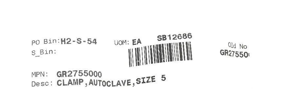 Used LOT OF 3 NEW FEDEGARI GR2755000 CLAMPS, AUTOCLAVE, SIZE 5