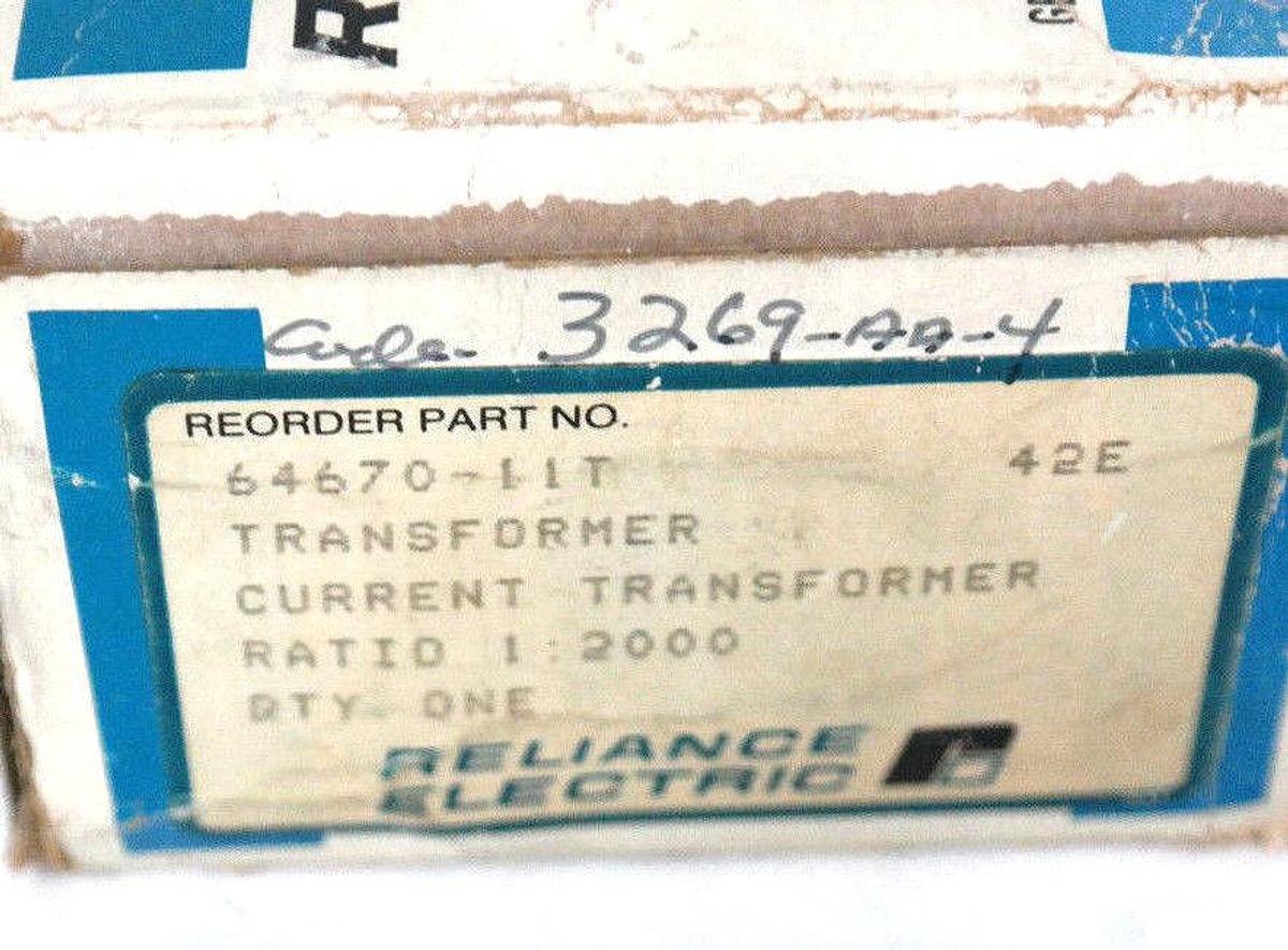 Used NIB RELIANCE ELECTRIC 64670-11T CURRENT TRANSFORMER 6467011T