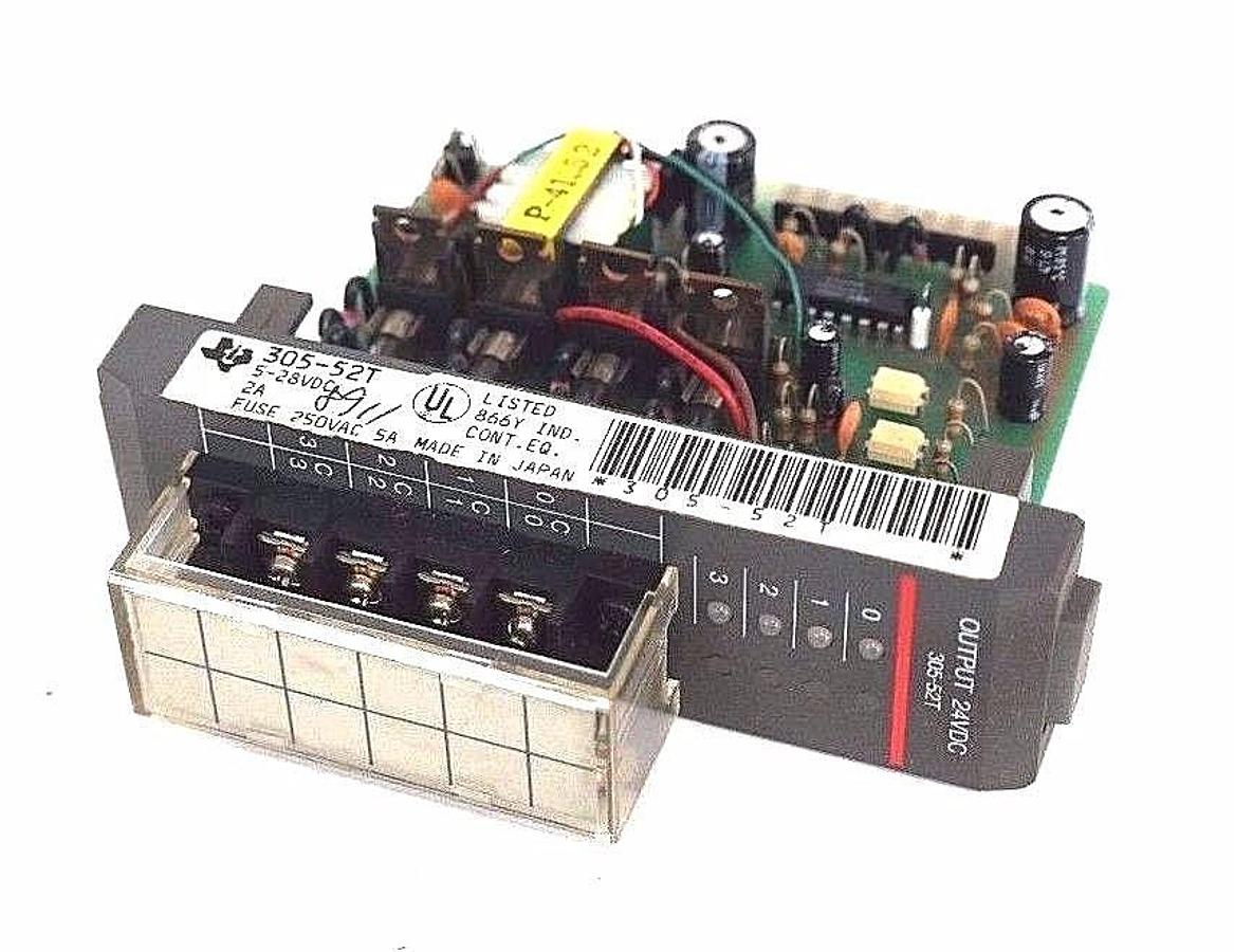 Used NIB TEXAS INSTRUMENTS 305-52T OUTPUT MODULE, 30552T, 5-28VDC, 2A FUSE, 250VAC,5A