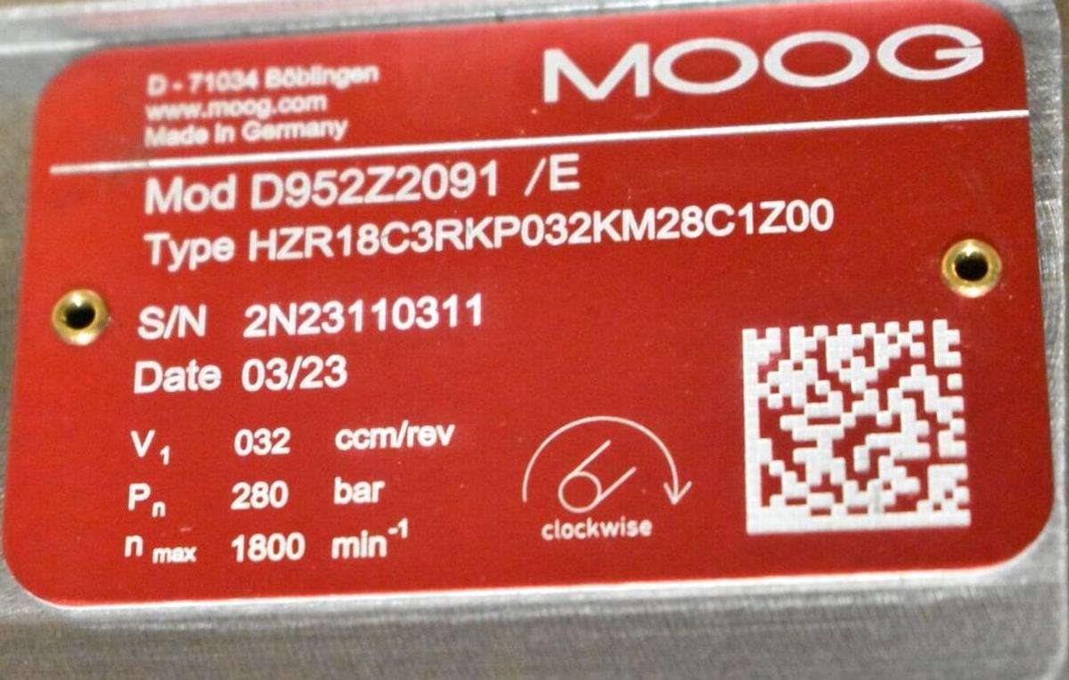 Used MOOG D952Z2091 /E RKP RADIAL PISTON PUMP HZR18C3 RKP032KM28C1Z00 0514500417 NSNP