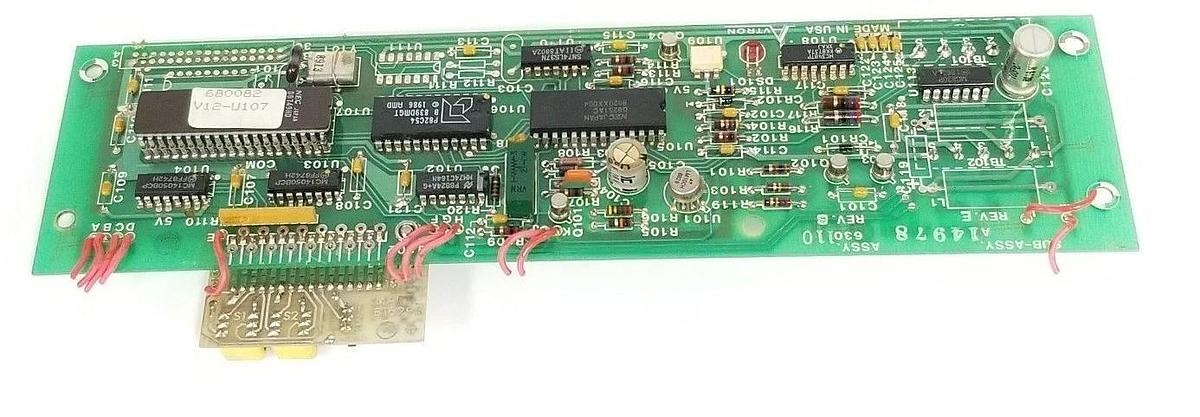 Used AVTRON A14978 CONTROL BOARD 630110 , MACH. D15985 , W/ 90455 BOARD A14893 B16295