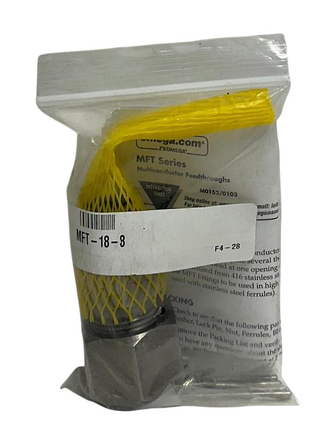 Used OMEGA MFT-18-8 / MFT188 MFT SERIES MULTICONDUCTOR FEEDTHROUGH FOR SEALING NSMP
