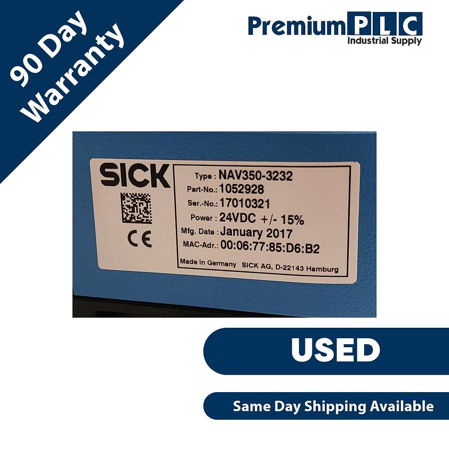 Used USED SICK NAV350-3232 NAV3XX / INDOOR 2D LiDAR SENSOR NAV3503232 P/N 1052928