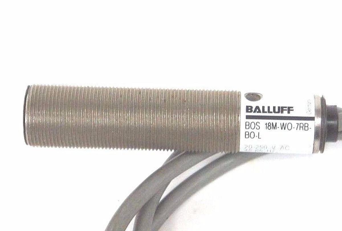 Used LOT OF 2 BALLUFF BOS 18M-WO-7RB-BO-L PHOTOELECTRIC SENSORS 20-250VAC, 45-65HZ