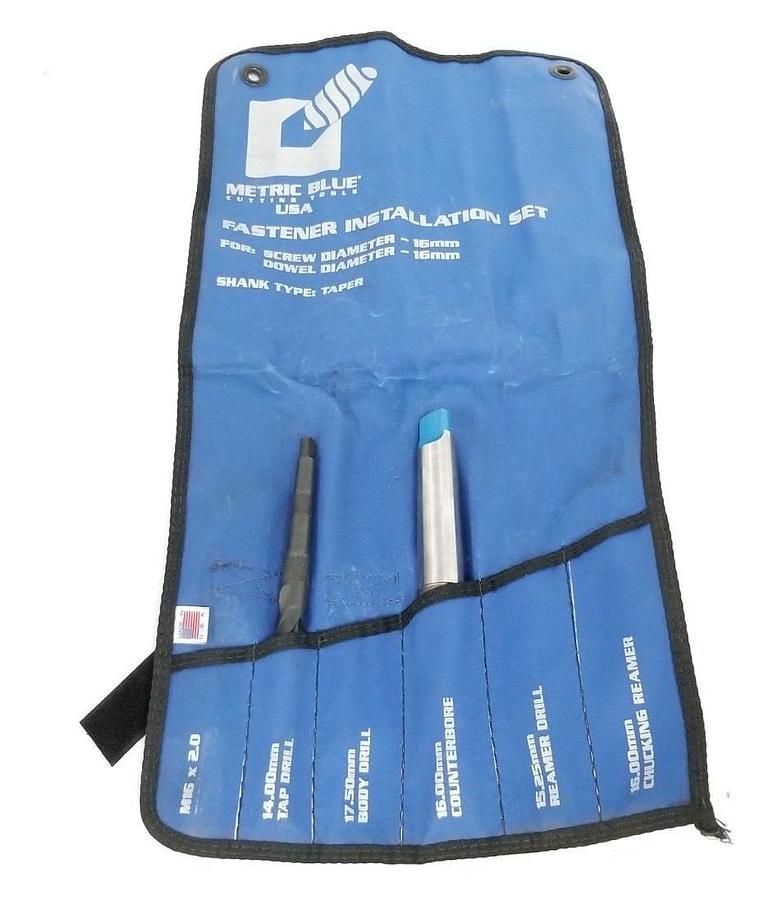 Used METRIC BLUE FASTENER INSTALLATION SET W/ 14.00MM TAP DRILL & 16.00MM COUNTERBORE