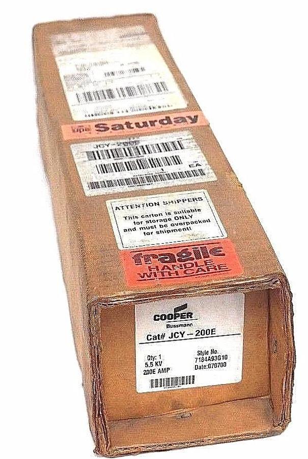 Used NIB COOPER BUSSMANN JCY-200E BUSS HIGH VOLTAGE FUSE SYLE NO. 7184A93G10